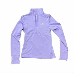 Adidas Lilac long sleeve 3/4 zip work out jacket